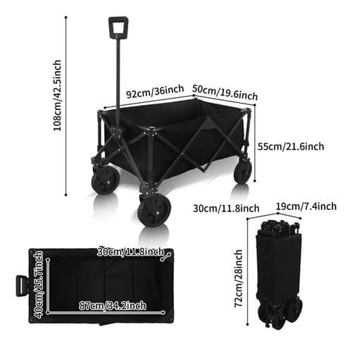 Remolque Plegable Mercado Mascotas Camping Trolley 110kg
